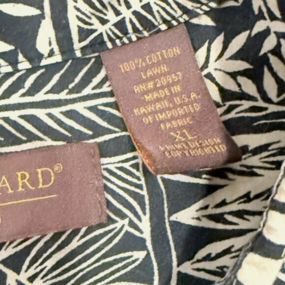 VINTAGE TORI RICHARD Men XL Black Tan Cotton Lawn Button Shirt Made In USA - Picture 3 of 8